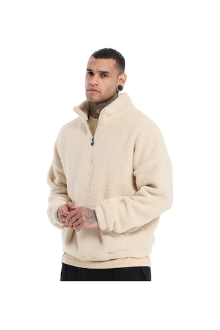 Sportive Sherpa Erkek Bej Günlük Stil Polar 24ke022-oat Bej