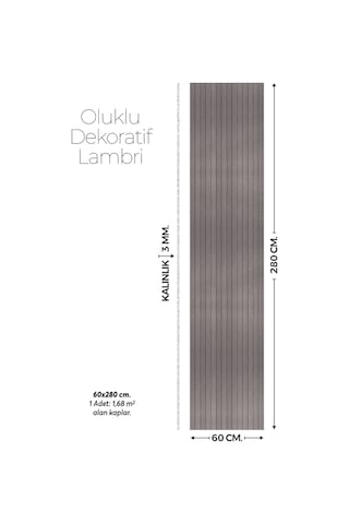 Brano Antrasit Desenli Duvar Lambiri 60x280 Cm-kendinden Yapışkanlı 9-2