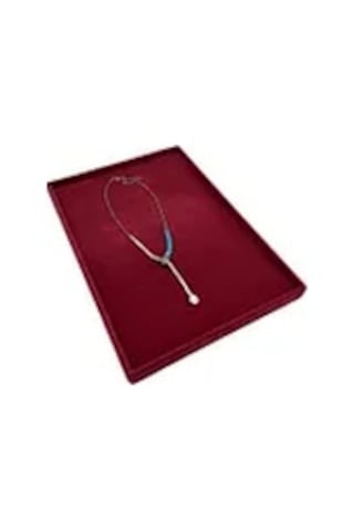 Süet Kumaş Bordo Renk 34/24 Cm Takı Servis Sunum Tablası