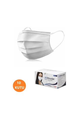 Formask Lastikli Cerrahi 3 Katlı Telli Maske 500 Adet Beyaz