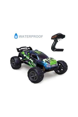 Elektrikli Rc 1:8 Ölçek Servo Motor Süspansiyonlu Arazi Aracı Spor Araç 85 Km Hız Rc Araç - Yeşil