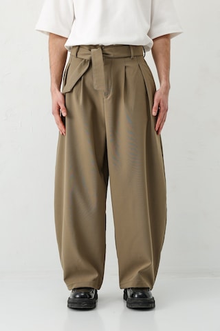 Vamos Barrel Fit Tailored Fit Kemerli Pantolon Haki