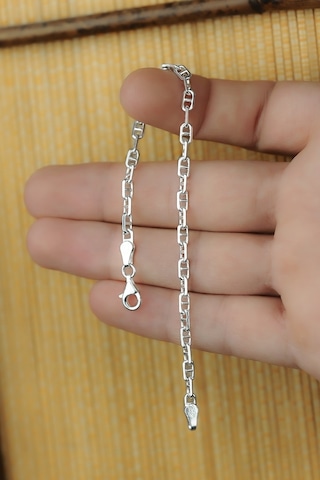 Encili Silver 925 Ayar Gümüş Zincir Model Bileklik