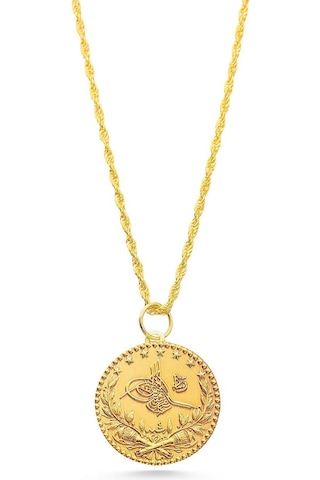 Sefa Gold 14 Ayar Altın Küçük Boy Tuğra Halat Zincir Kolye
