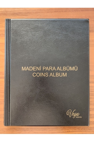 200 Adet Yerli Madeni Para Albümü Koleksiyon Siyah. Toplam 10 Sayfa. Her Sayfada 20 Madeni Para Kon