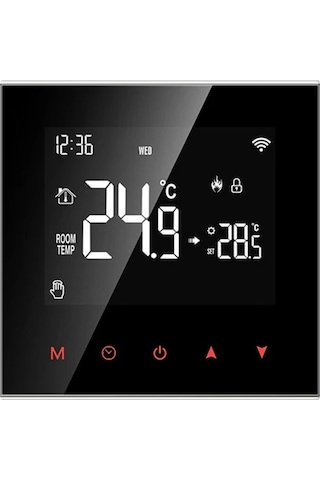 Akıllı Wifi Termostatı Wt100: Su Ve Elektrikli Isıtma, Duvara Monte, Alexa Ve Google Home Uyumlu