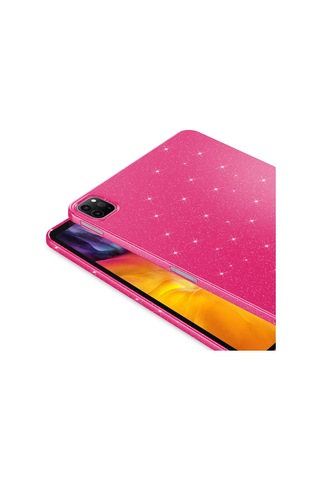 Apple Uyumlu iPad Pro 11 2018 Fuchsia Işıltılı Tablet Kılıf Arka Kapak