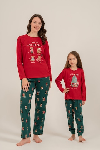 Rolypoly Anne Kız Wish You All The Best Kırmızı Uzun Kol Pijama Takım Rp3918-a-v1 Rp3918-a-v1