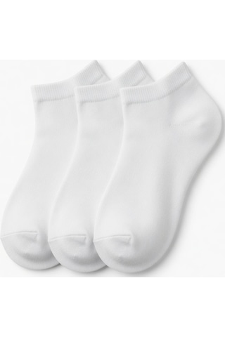 Bolero Beyaz Renk Kadın Dikişsiz Bambu Patik Çorap 3'lü Paket - Nefes Alan Yumuşak Dokulu Set