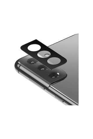 Samsung Uyumlu Galaxy S21 Plus Kamera Lens Koruyucu 3D Cam Siyah Çerçeve