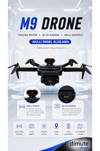 Katlanabilir 4k Kamera Drone Wifi Fpv, 360 Takla, Işık Sensörü Int-m9