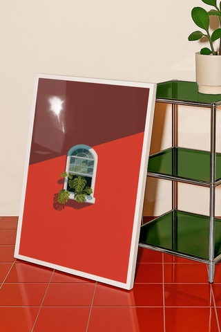 Modern Tasarım Dekoratif Poster Tablo Beyaz Çerçeveli