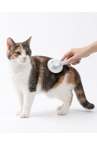 Kedi Ve Köpek Tüy Toplama Tarak Basmalı Kendini Temizleyen Evcil Hayvan Bakım Fırçası, Çelik İğneli, Ergonomik