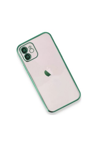 Apple iPhone Uyumlu 12 Kılıf Lensli Silikon - Yeşil Çok Renkli