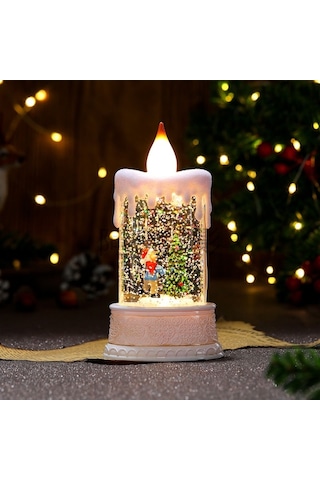 Novahub Yeni Yaşlı Yaratıcı Süsleme Parlayan Noel Mum Mum Masaüstü Lambası Lambası Gece Çanta Bronz Adam 20 İh 20