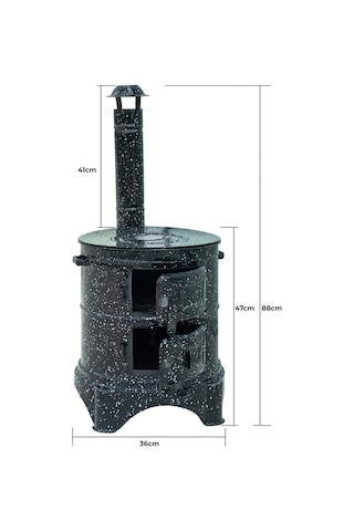Conforde Emaye İki Kapaklı Mangal, Saç Kavurma Ve Kamp Sobası