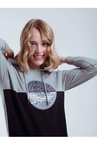 Fenerbahçe Kadın Trıbun Pullu Logo Sweat Lacıvert-gri