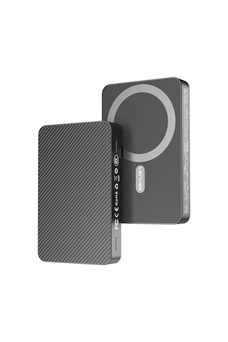 Lenyes P32-1 M-safe Şarj Özellikli Aramid Fiber Powerbank 15w 10000mah Siyah Siyah
