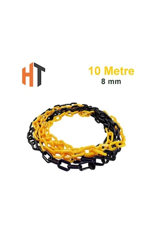 Plastik Zincir Sarı-siyah Kalın 8mm 10 Metre