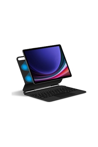 Galaxy X510 Tab S9 Fe Uyumlu 11 İnç Ledli Klavyeli Magnetik Tablet Kılıfı Klavyeli Kılıf
