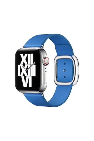 Mobilteam Watch Ultra 49mm Kordon Uyumlu Krd-42 Deri Strap Kayış Clo- Mavi