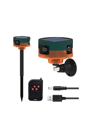 Ayt Powermaster Pm-26947 Mikrofonlu Sesli Hayvan Kovucu Alarm Cihazı Solar Güneş Enerjili Panelli Vahşi Hayvan Kovacağı