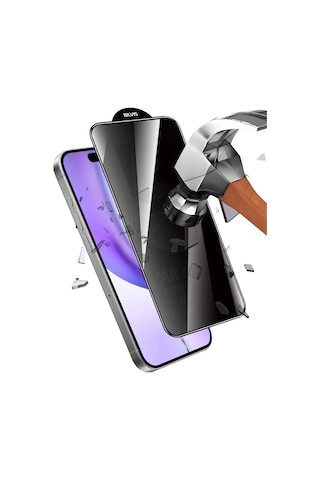 Apple iPhone Uyumlu,  15 Pro Max 5d Privacy Diamond Hayalet Cam Ekran Koruyucu