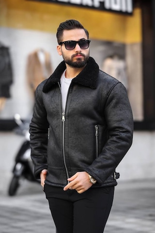 İçi Kürklü A Kalite Napa Deri Mont / Ceket Siyah Kürklü