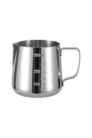 Perlotus 350 Ml Kahve Süt Köpürtme Potu 304 Paslanmaz Çelik Barista Sütlük Ölçü Göstergeli