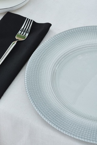 Karaca Home Marisa Yuvarlak Supla Simli Gümüş Beyaz 33 Cm Gümüş