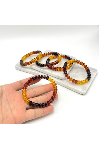 Sertifikalı Damla Kehribar Roleks Bileklik Çok Renkli