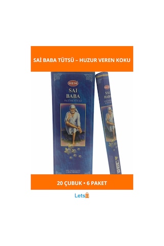 Hem Sai Baba Aromalı Çubuk Tütsü 6 Paket Huzur Verici Koku
