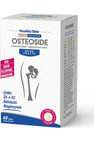 Osteoside Kalsiyum, Magnezyum, Çinko Ve D3&k2 İçeren 60 Tablet Takviye Edici Gıda