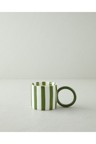English Home Boldy Lines New Bone China Kupa 350 Ml Yeşil Yeşil