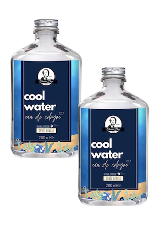Deluxe Seri Cool Water Kolonyası Parfümlü Okyanus Buz Ice Kokulu Kolonya 200 Ml X 2 Cam Şişe