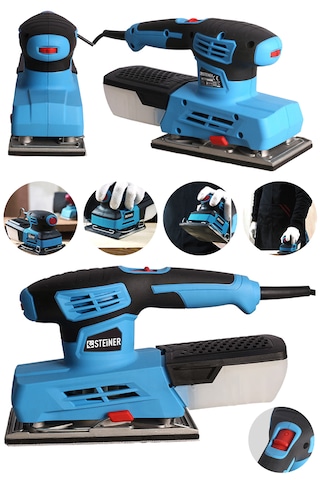 Steiner ST-1200W Devirli Elektrikli Titreşim Toz Haneli Zımpara Mavi