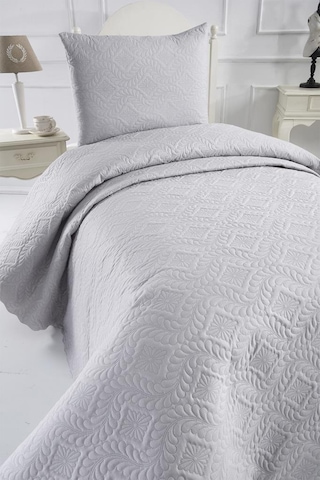 Ultrasonik Kapitoneli Elite Tek Kişilik Yatak Örtüsü Gri Gri