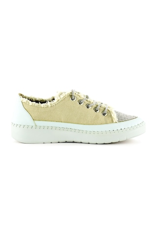 Erkan Saçmacı Vanessa Bej Denim Taşlı Sneaker Bej