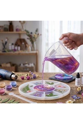 Plastik Kulplu Ölçü Kabı Beher 500 Ml 1/2 Litre Şeffaf