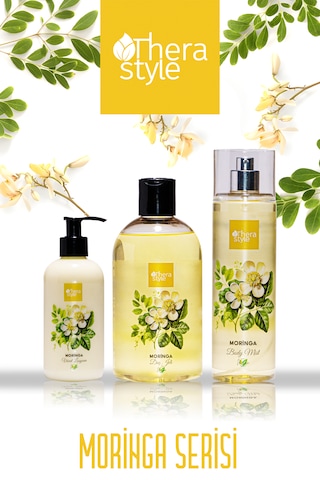 ﻿Thera Style El ve Vücut Losyonu 250 ML + Moringa Duş Jeli 500 ML + Vücut Spreyi 200 ML