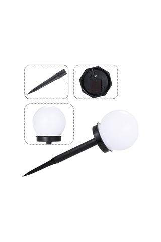 Led Güneş Enerjili Ampul Lamba Su Geçirmez Açık Bahçe Sokak Güneş Paneli Küre Işık Soğuk Beyaz 1 Adet