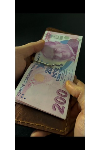 İnfinite Hide Leather Hakiki Deri Para Klipsli Cüzdan Taba