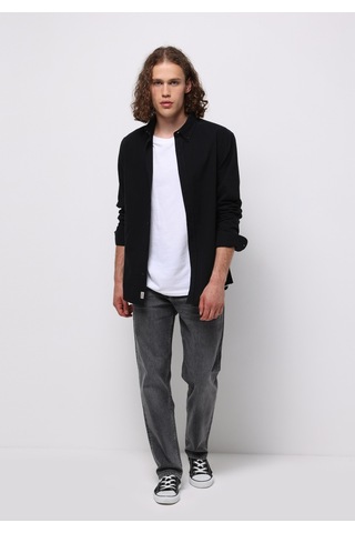 Colin's Colins Regular Fit Shirt Neck Düz Erkek Siyah Uzun Kol Gömlek Cl1073845 Q1.v2 Blk Siyah