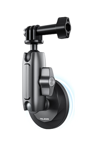 Yuntech01 Telesın Cmm-001 Aluminyum Manyetik Kamera Panosu - 360 Dönebilen Çift Topu - 9kg Yük Kapasitesi - Spor Kamera Adaptörü Ve 1/4" Vida İle Uyumlu Siyah