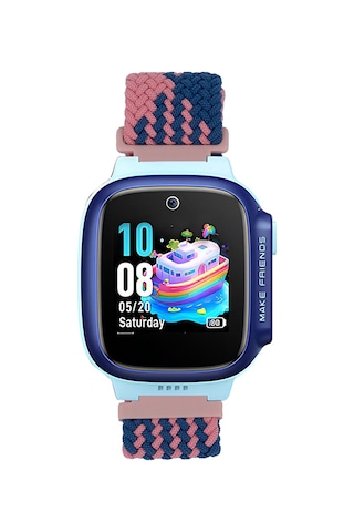 Huawei Gt4 41mm Mkst Krd-139 18mm Çocuklara Özel Örgü Kordon - Pembe-mavi