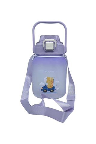 Vagonlife Vgn2275-t Mor 1100ml Çocuk Pipetli/pipetsiz Kullanım Su Matarası -askılı