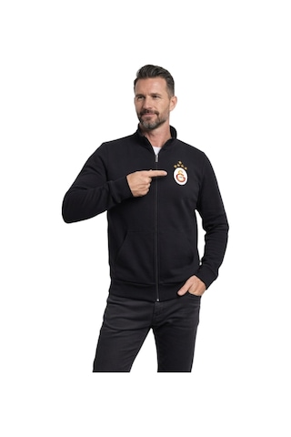 Gsstore Galatasaray Lisanslı 5 Yıldızlı Siyah Balıkçı Yaka Sweat Lazer Kutu Siyah - Antrasit