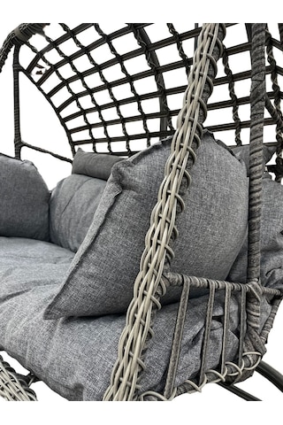 Tu Tienda İki Kişilik Rattan Örgü Salıncak,antrasit Antrasit