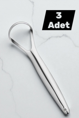 3 Adet Çelik Dil Temizleyici Dil Sıyırıcı Paslanmaz Çelik Ağız Bakım Fırçası Dil Plak Temizleme Aparatı