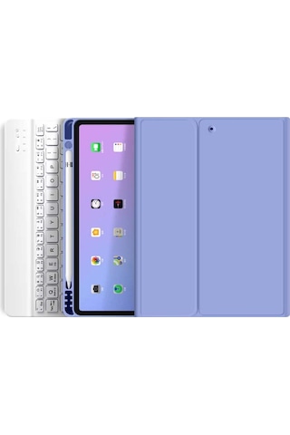 Apple Uyumlu iPad Pro 4. Nesil M2 2022 11 Inç Bluetooth Klavyeli Kılıf Kalem Bölmeli Türkçe Klavye Kılıf